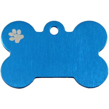 Knochen Klein Blau mit Motiv Pfote