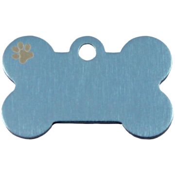 Knochen Klein Blau Pastell mit Motiv Pfote