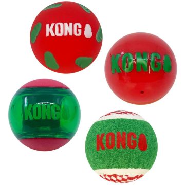 KONG Holiday Occasions Balls Md, 4 Stück
