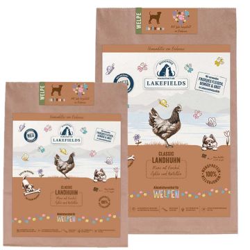 Lakefields Trockenfleisch-Menü Welpen Huhn