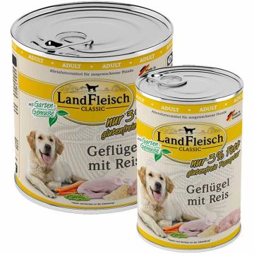 Landfleisch pur Geflügel mit Reis (Extra mager)