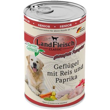 Landfleisch Senior Geflügel mit Reis und Paprika