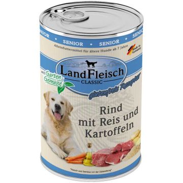 Landfleisch Senior Rind mit Reis und Kartoffeln