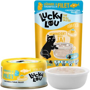 Lucky Lou Extrafood Hühner- und Thunfischfilet in Broth