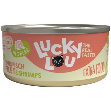 Lucky Lou Extrafood Thunfisch + Shrimps in Gelee 70g Lucky Lou Extrafood Thunfisch + Shrimps in Gelee 70g
