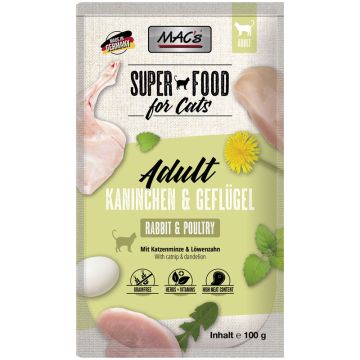 Macs Cat Pouch Kaninchen + Geflügel 100g