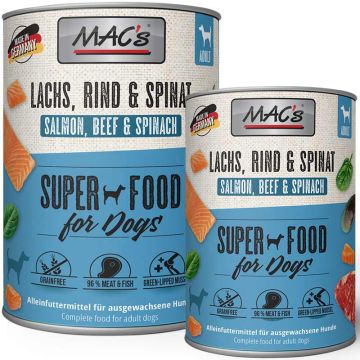 Macs Dog Lachs, Rind und Spinat