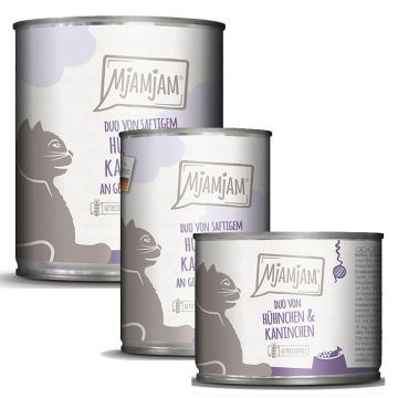 MjAMjAM DUO von saftigem Hühnchen + Kaninchen an Kürbis