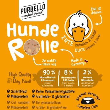 Purbello HundeRolle Ente mit Kartoffeln und Kräutern