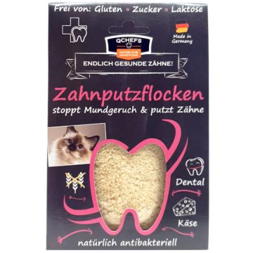 QCHEFS Zahnputzflocken Katze, 80g