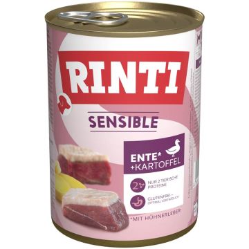 Rinti Sensible Ente, Hühnerleber u. Kartoffel 400g
