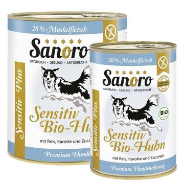 Sanoro Sensitiv Plus Bio-Huhn mit Bio-Reis und Bio-Karotte