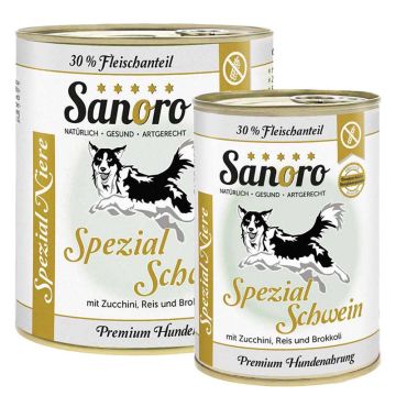 Sanoro Spezial Niere Schwein mit Zucchini+Reis+Brokkoli