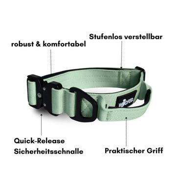 Woofed Nylon Tactical, Halsband, Griff, sage green