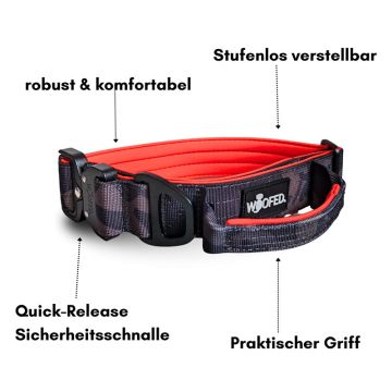 Woofed Nylon Tactical, Halsband, Griff, signal camo
