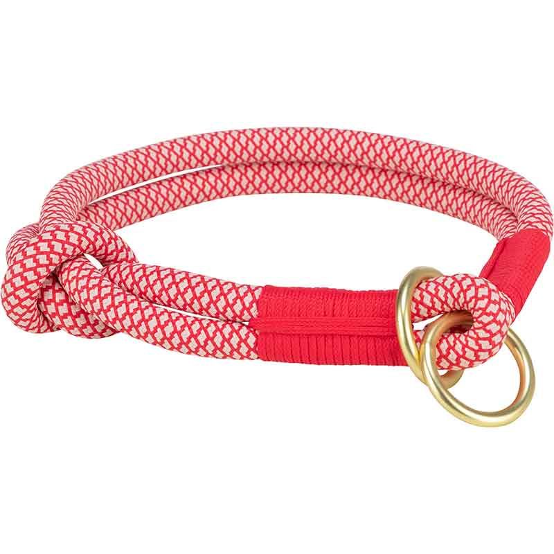 Soft Rope Zug-Stopp-Halsband, Gr. XS-S, rot-creme