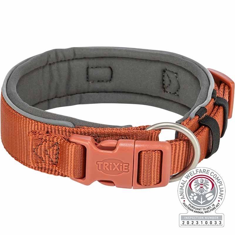 Premium Halsb., extra breit, XS-S: 27-35cm/25mm, rost/grafit