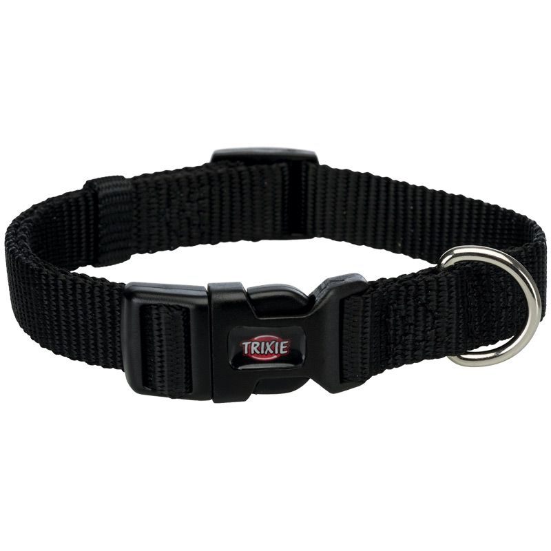 Premium Halsband, S-M: 30-45 cm/15 mm, schwarz
