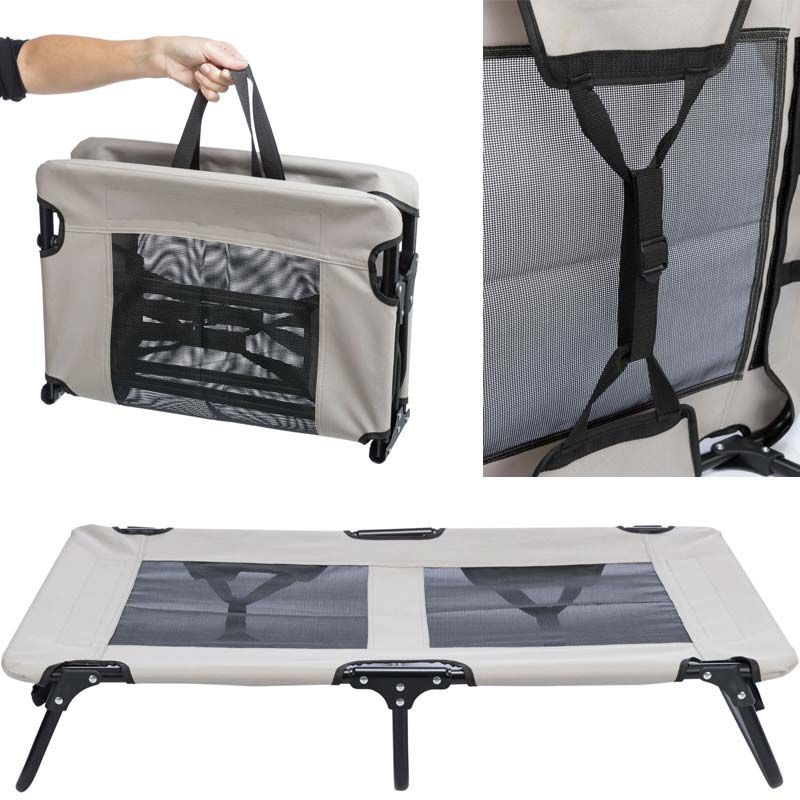 Hundeliege 79x19x50 cm, beige/schwarz