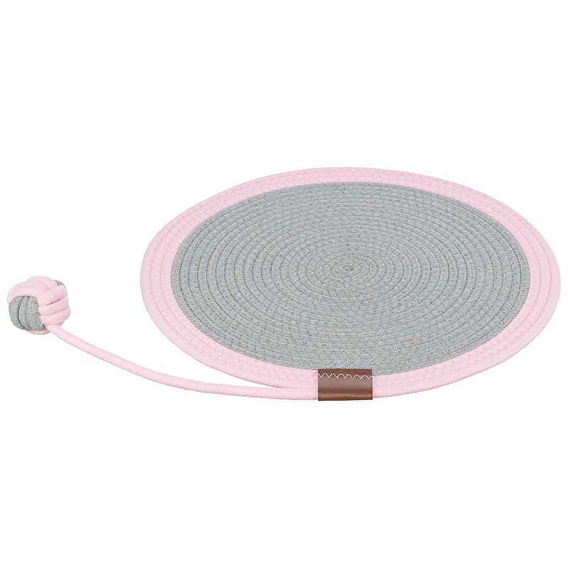 Liegematte, rund, mit Ball am Tau, ca. 38 cm, rosa/grau