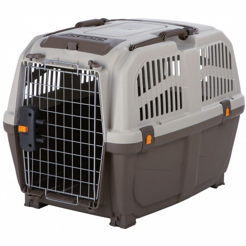 Transportbox Skudo 4, S-M: 48x51x68 cm, bis 30kg, taupe/sand