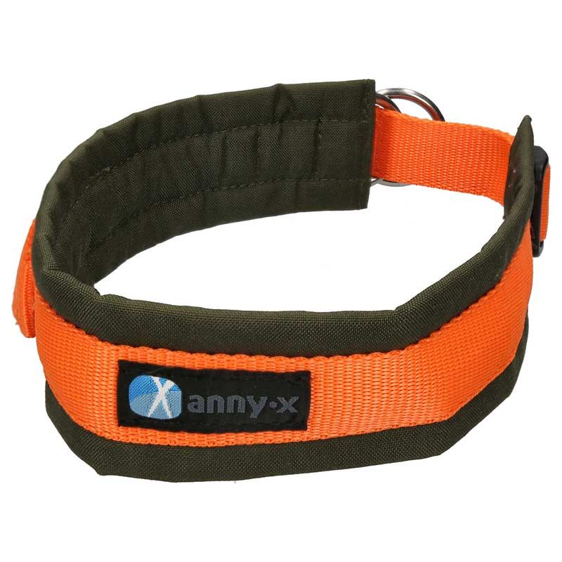Anny-x Zugstopphalsband Fun, Gr.2: 27-33cm, oliv/orange