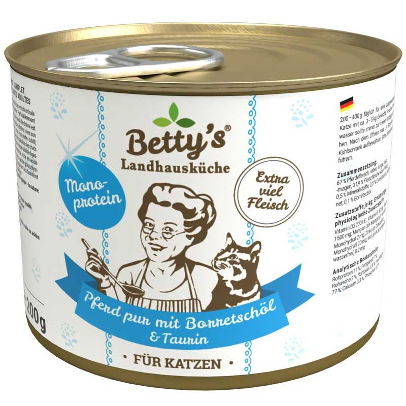 Betty's Landhausküche Dose Pferd PUR + Borretschöl 200g
