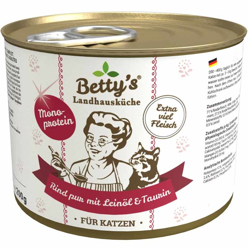Betty's Landhausküche Dose Rind pur mit Leinöl 200g