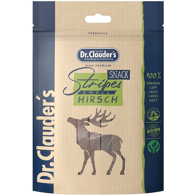 Dr. Clauders Stripes Snack Small Hirsch 80g
