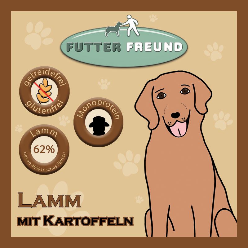 Futterfreund Trockenfutter Lamm + Kartoffeln 100g Probe