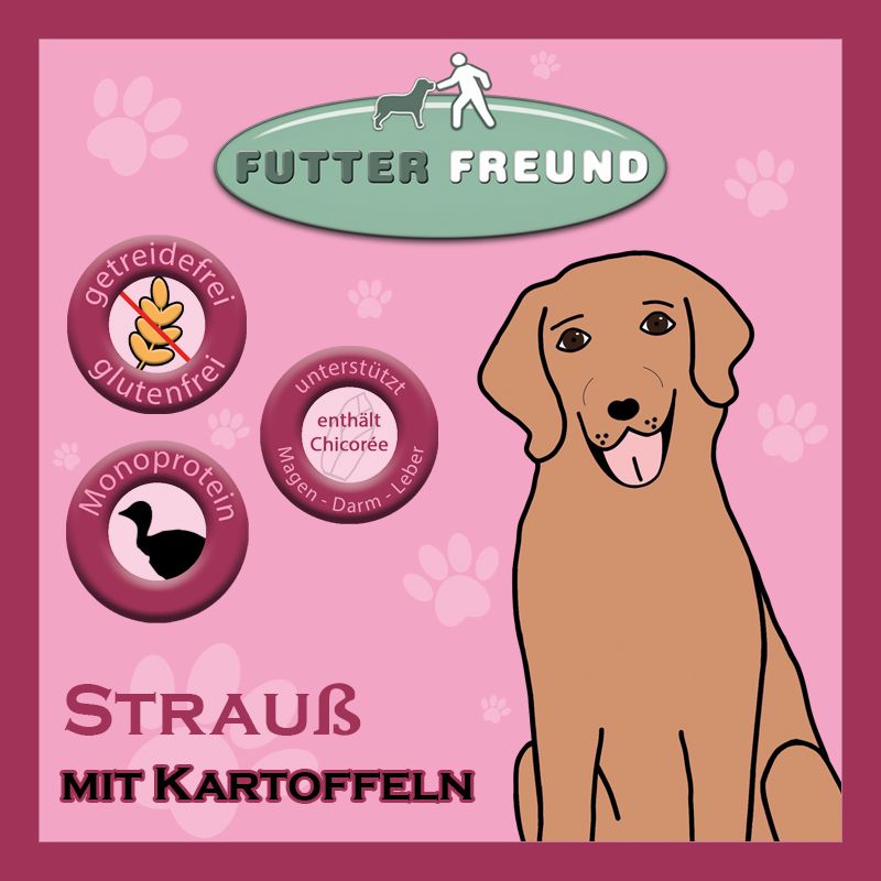 Futterfreund Trockenfutter Strauß + Kartoffeln 100g Probe