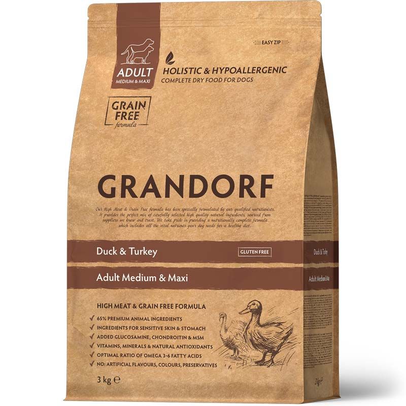 Grandorf Adult Medium-Maxi Ente und Pute 3 kg