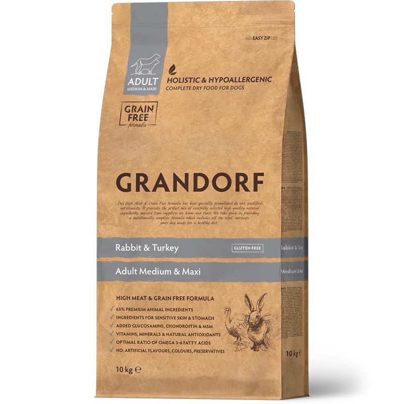 Grandorf Adult Medium-Maxi Kaninchen und Pute 10 kg