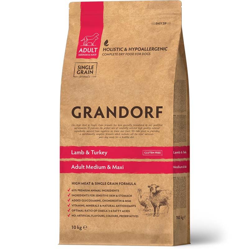 Grandorf Adult Medium-Maxi Lamm und Pute 10 kg