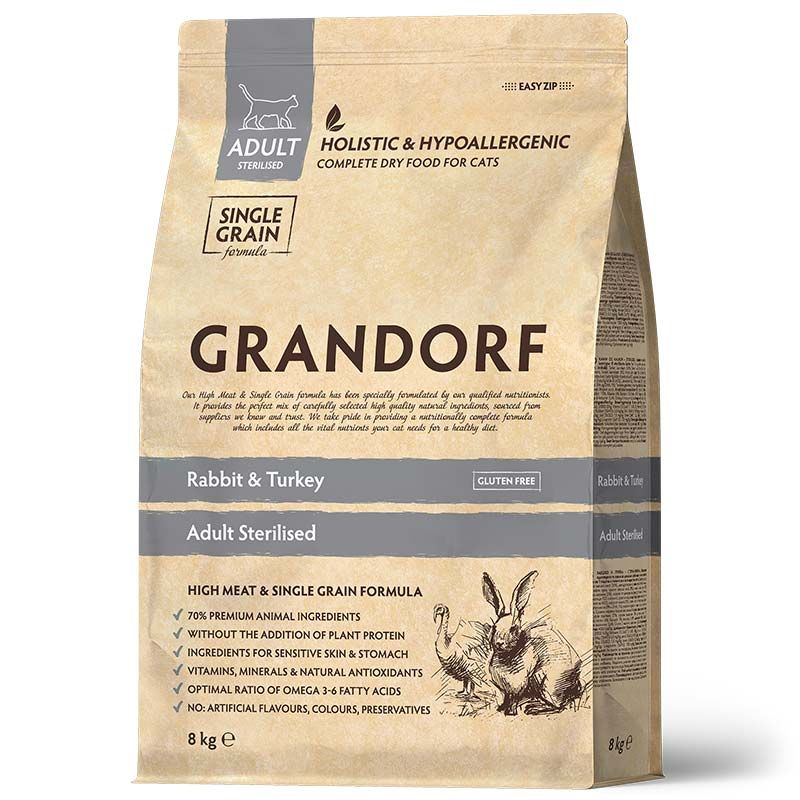 Grandorf Katze Sterilized Kaninchen und Pute 8 kg