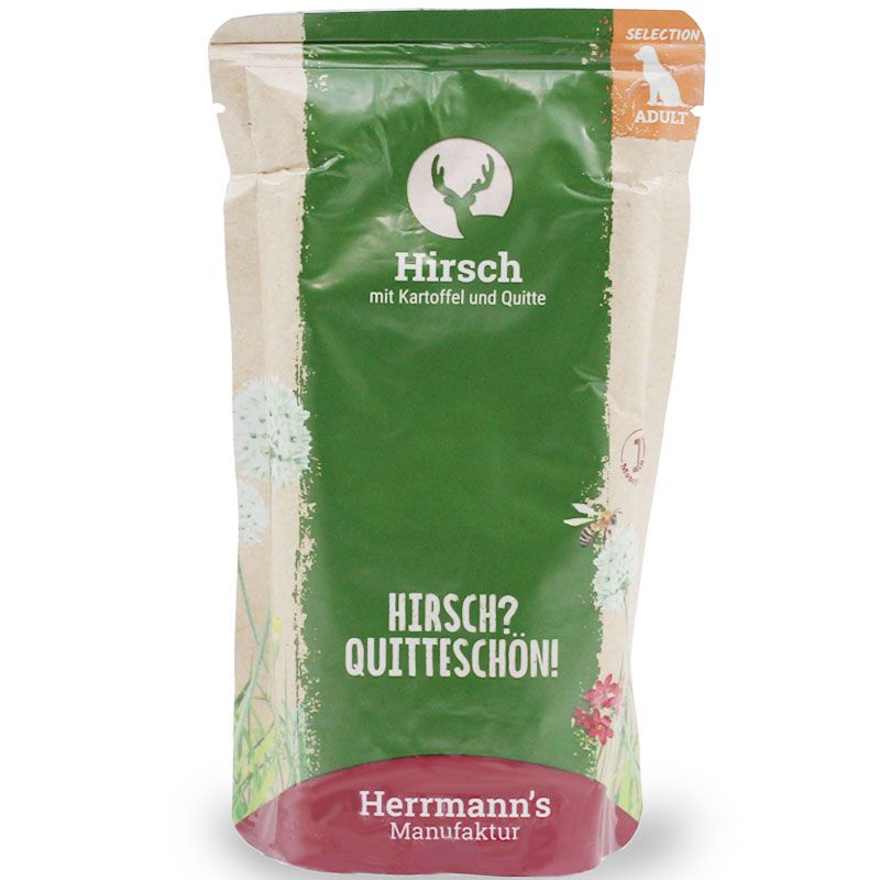 Herrmanns Selection Erwachsen Hirsch Pouch 150g