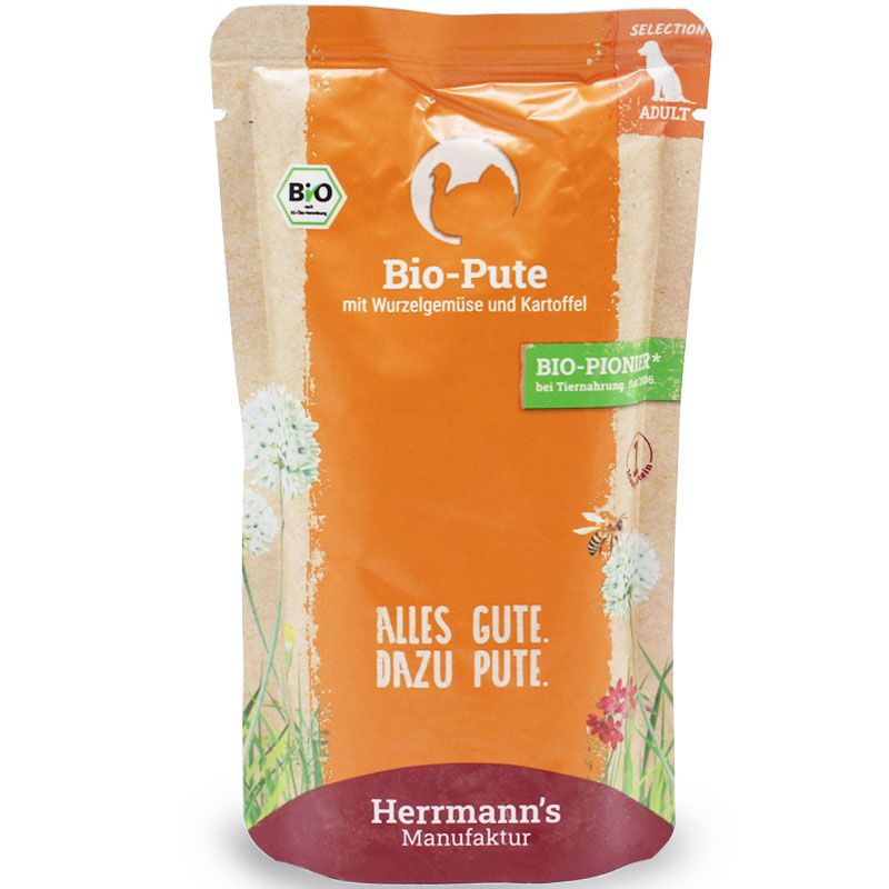 Herrmanns Selection Erwachsen Bio Pute Pouch 150g