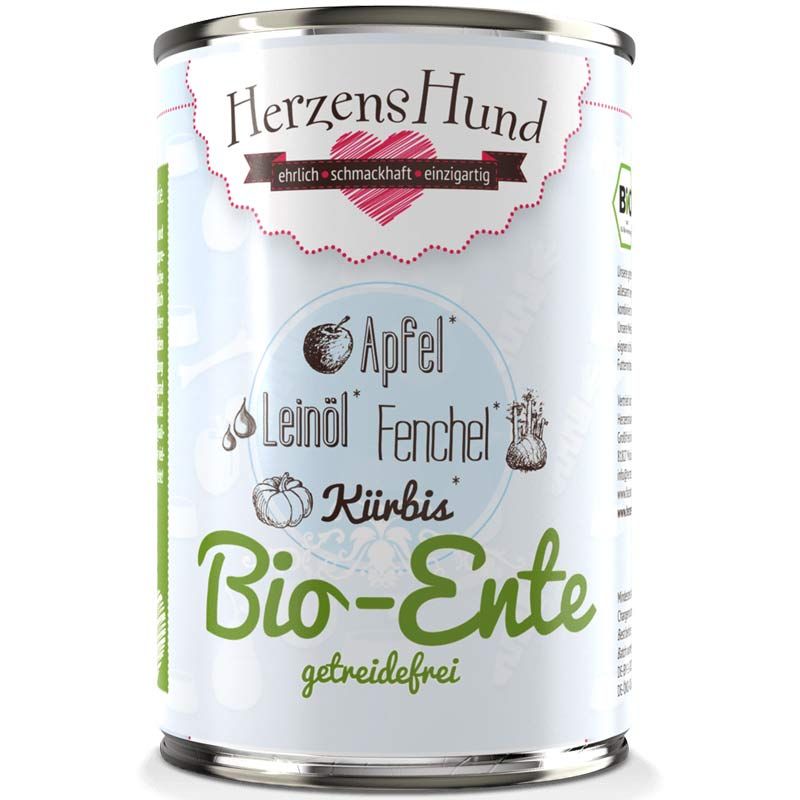 HerzensHund Bio-Ente mit Bio-Gemüse -getreidefrei- 400g