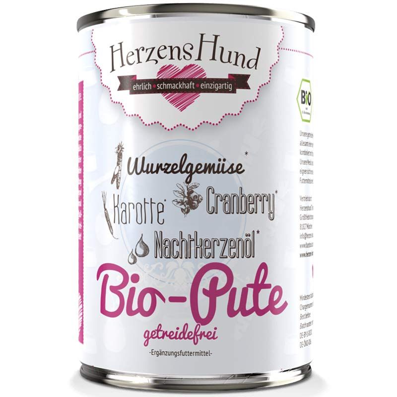HerzensHund Bio-Pute mit Bio-Karotte -getreidefrei- 400g