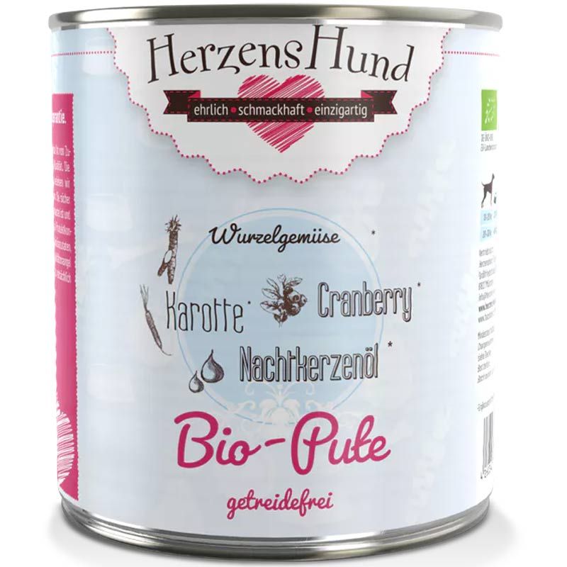 HerzensHund Bio-Pute mit Bio-Karotte -getreidefrei- 800g