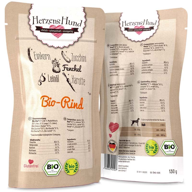 HerzensHund Bio-Rind mit Bio-Gemüse 130g