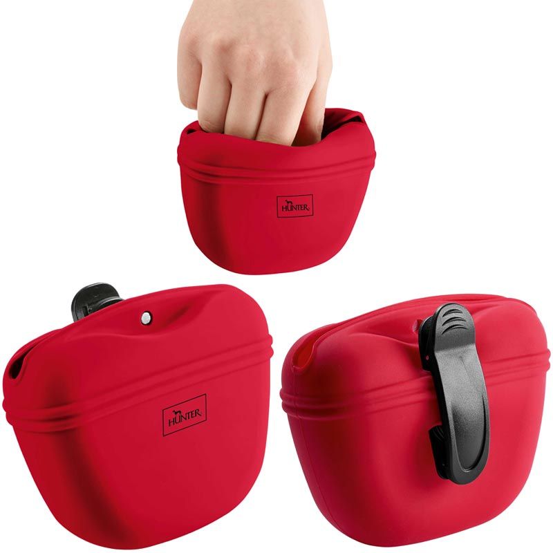 Hunter Silikon Snackbeutel Lugo S, 13x11x5cm, rot