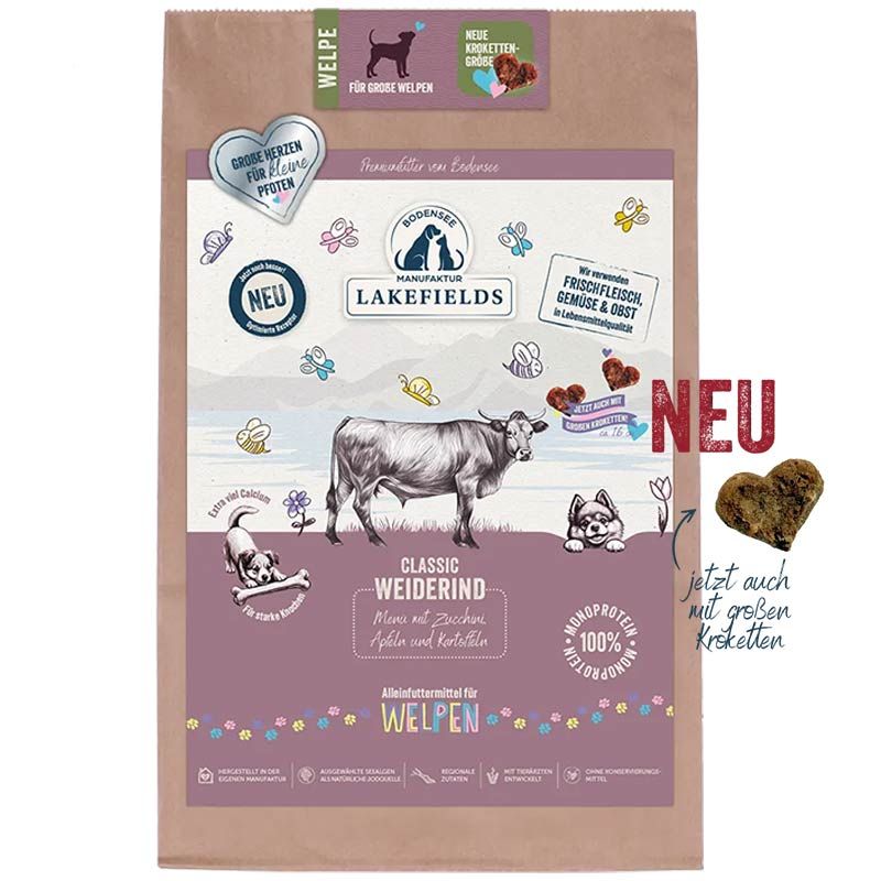 Lakefields Trockenfleisch-Menü Große Welpen Rind 2,5kg