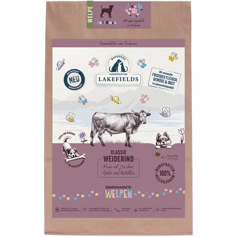 Lakefields Trockenfleisch-Menü Welpen Rind 2,5 kg