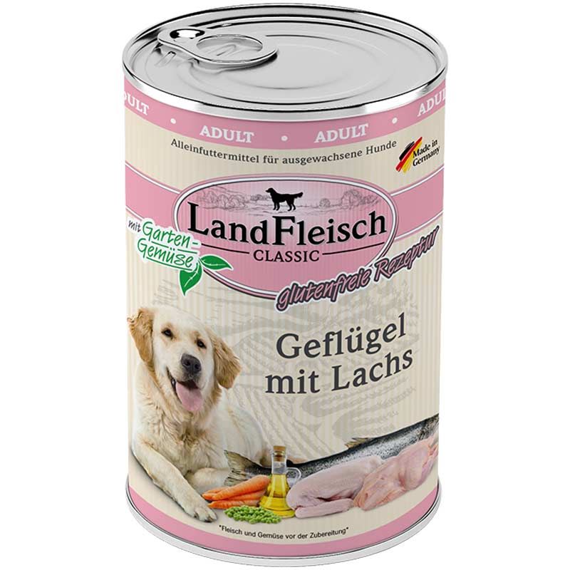 Landfleisch pur Geflügel mit Lachs 400g