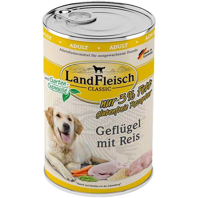 Landfleisch pur Geflügel mit Reis 400g