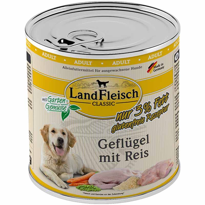 Landfleisch pur Geflügel mit Reis 800g