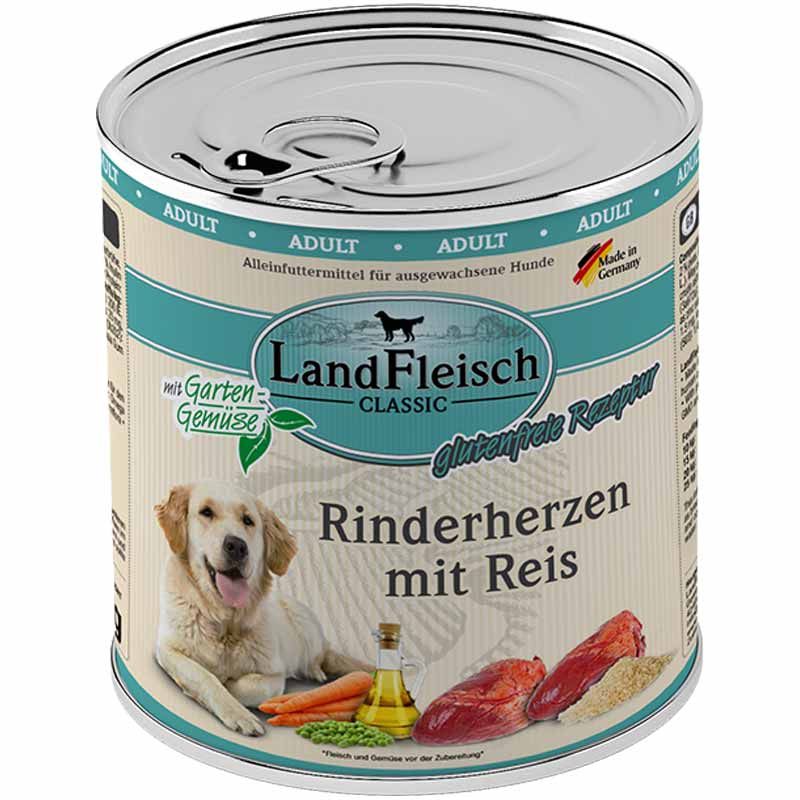Landfleisch pur Rinderherzen mit Reis 800g