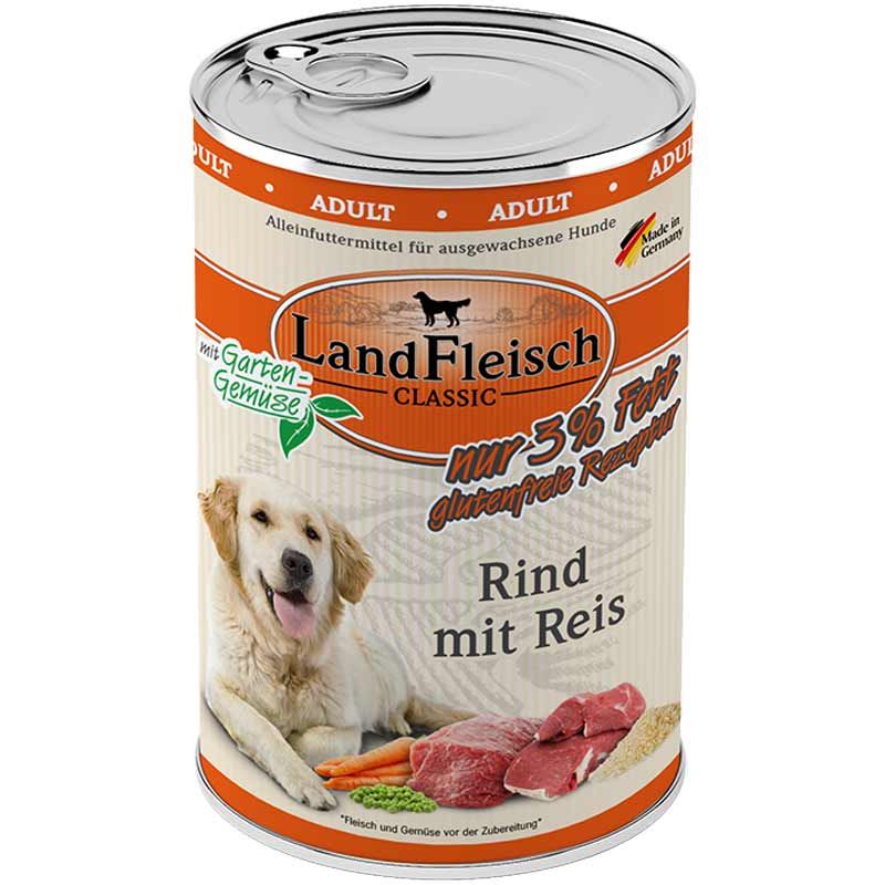 Landfleisch pur Rind mit Reis 400g