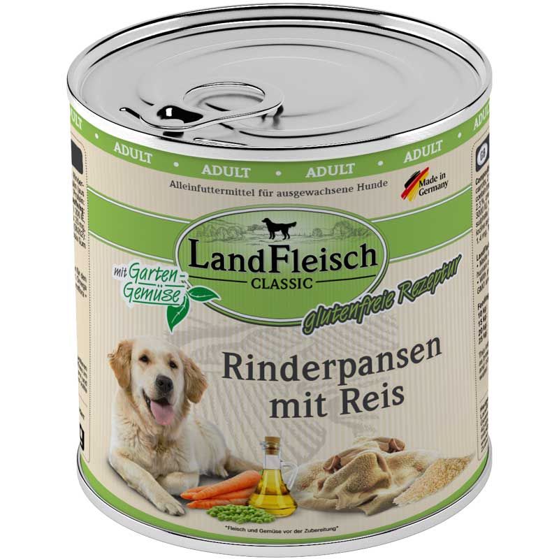 Landfleisch pur Rinderpansen mit Reis 800g